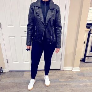 Pebbled faux leather jacket